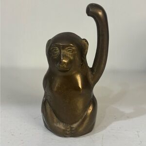 Vintage solid brass monkey bell